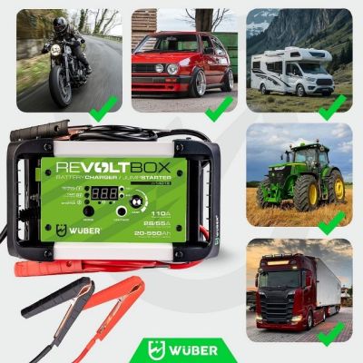 7. Automatisches Batterieladegerät mit Starthilfe 110 A W14015 WUBER