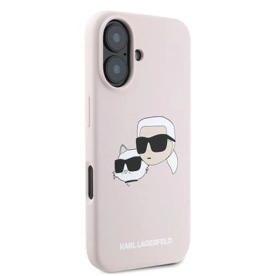 4. Karl Lagerfeld Silikon Nauble Heads Print MagSafe Case für iPhone 16 Plus - Pink