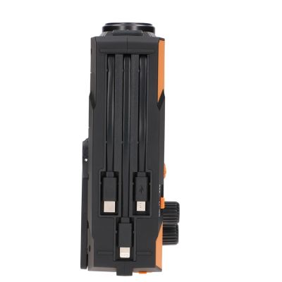 27. Extralink Solar-Notfallradio mit Kurbeldynamo-Powerbank (4000 mAh) und SOS-Taschenlampe SR-4000, tragbar, analog, Schwarz/Orange