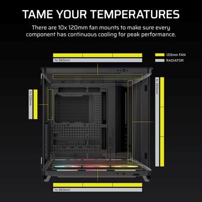 8. Corsair AIR 5400 LX-R LINK Tempered Glass Mid-Tower-Gehäuse, Schwarz