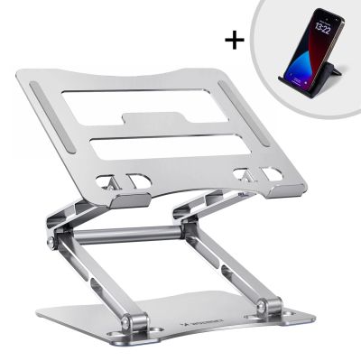 3. Wozinsky WRS-CPY75DSS Laptop- und Tablet-Ständer aus Aluminium + kostenloser Smartphone-Ständer – Silber