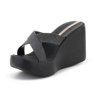3. IPANEMA HIGH FASHION II SLIDE FEM SCHWARZ/GLITZER/BEIGE 83646-BQ589
