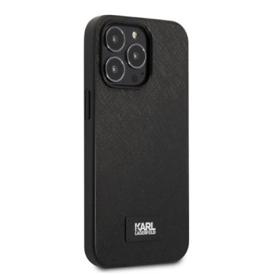 4. Karl Lagerfeld KLHCP13LSFMP2K iPhone 13 Pro / 13 6.1" Hardcase schwarz/schwarz Saffiano Plaque