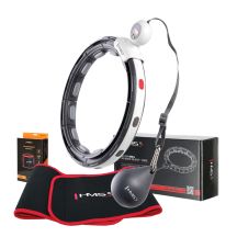 Magnetisches Hula-Hoop-Set Schwarz HHM15 mit HMS-Zähler + Schlankheitsgürtel BR163 Rot