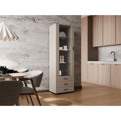 3. Vitrine S1 SOHO 60x41x192 Kaschmir+Schwarz