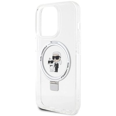 6. Karl Lagerfeld KLHMP15XHMRSKCH iPhone 15 Pro Max 6,7" weiß/weiß Hardcase Ringständer Karl&Choupette MagSafe