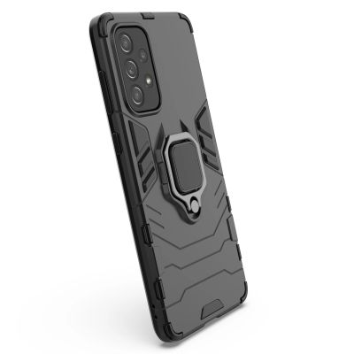 4. Ring Armor Tough Hybrid Case Cover + Magnethalter für Samsung Galaxy A73 schwarz