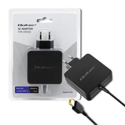 QOLTEC-Netzteil für Lenovo | 65 W | 20 V | 3,25 A | Slim-Tip