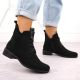 6. Damen-Boots mit Schnürung und Reißverschluss, warm gefüttert, schwarz M.Daszyński SA198-24