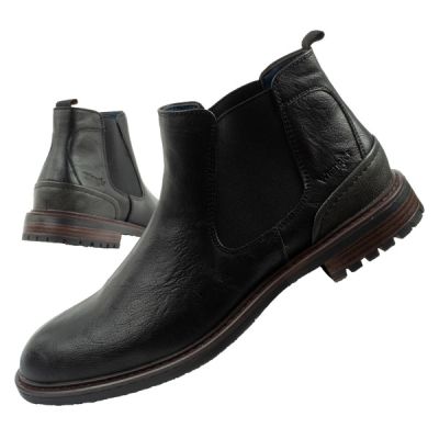 Wrangler Randy Herren Schuhe Chelsea Boots elegant modisch Slip-On Schwarz