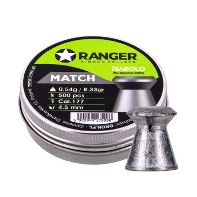 4. 4,5 mm RANGER Diabolo Professional Match Flachkugeln 500 Stück 0,54 g