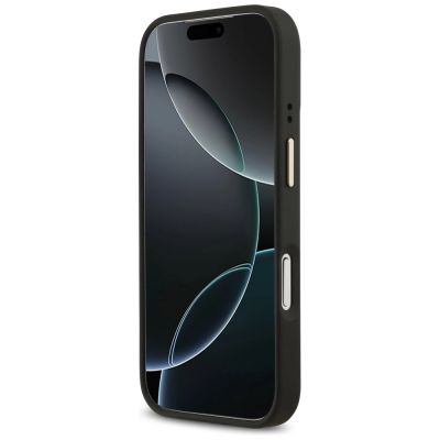 5. Guess 4G Logo Plate MagSafe Hülle für iPhone 17 Pro – Schwarz