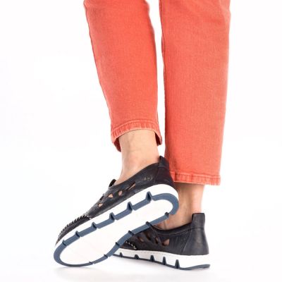 13. Rieker W RKR652 marineblaue durchbrochene Lederschuhe