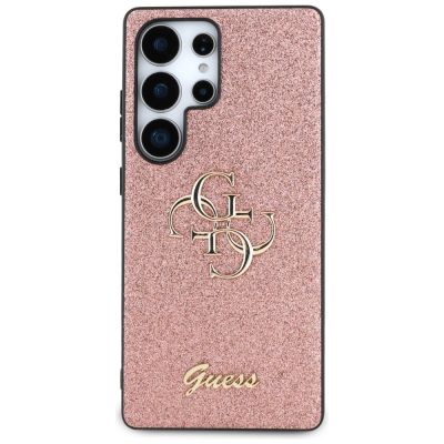 3. Guess Fixed Glitter Big 4G Metal Logo Hülle für Samsung Galaxy S25 Ultra rosa
