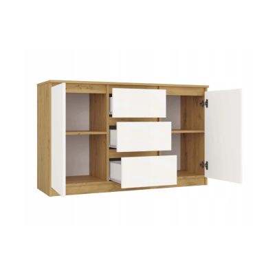 5. 2-türige Kommode mit 3 Schubladen, Artisan/Weiß, Set