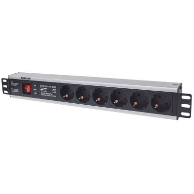 Intellinet 713962 PDU 6-fach Steckdosen-Stromverteilereinheit 1,5 HE Schwarz