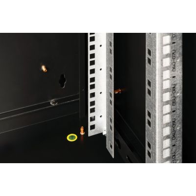 30. Einzigartiger 19-Zoll-12-HE-Wandnetzwerkschrank (600 x 450 mm), Glastür, schwarz, ungeteilt, montiert, 100 kg