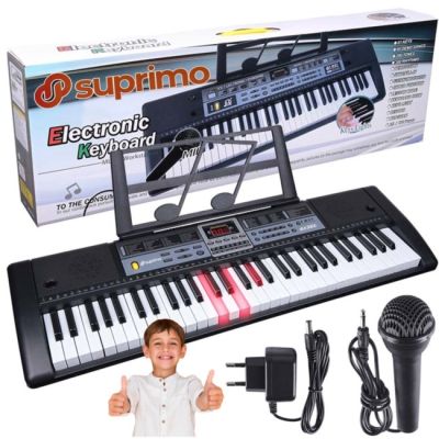 2. SUPRIMO 6136L – Keyboard mit Mikrofon zum Erlernen des Spielens, speziell für Kinder entwickelt