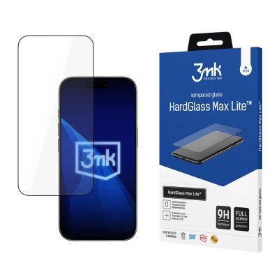 3mk HardGlass Max Lite Schwarzes gehärtetes Glas für iPhone Air