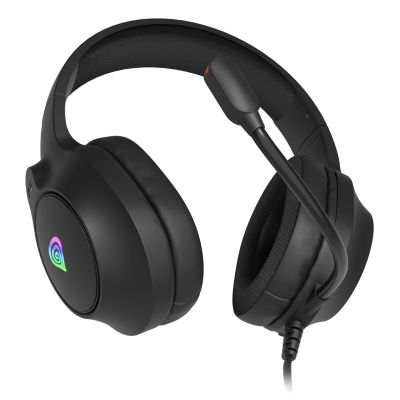 6. GENESIS NEON 213 Headset, kabelgebunden, für Telefonate/Musik, USB Typ-A, Schwarz