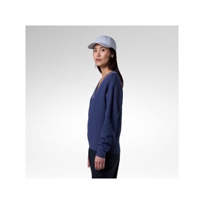 4. ROSSIGNOL Damenpullover mit V-Ausschnitt, Strick, Marineblau
