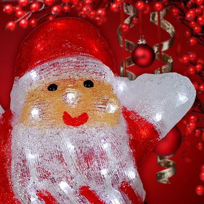 4. Dekorative Weihnachtsmannfigur, 50 LEDs, Höhe: 40 cm, Acryl