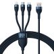 Baseus Flash Series II Kabel USB - USB Type C / Lightning / Micro USB 100 W 1,2 m blau (CASS030003)