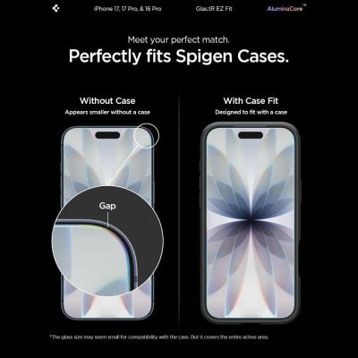 5. Spigen Glas.tR EZ Fit Tempered Glass für iPhone 16 Pro / 17 / 17 Pro - 2 Stk.