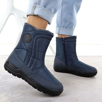 3. Damen-Flachstiefel mit Isolierung, marineblau, Potocki SU33310
