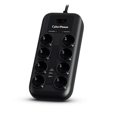 2. CyberPower P0820SUF0-DE Überspannungsschutz, Schwarz, 8 x Netzsteckdosen, 200–250 V, 1,8 m