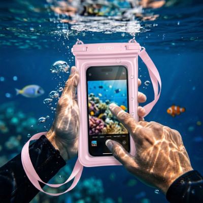 9. Tech-Protect UWC7 6,9" wasserdichte Hülle - pink
