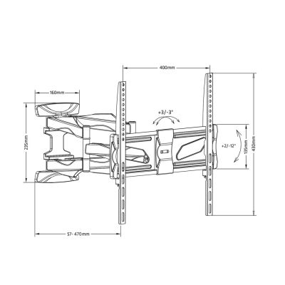 2. Maclean MC-781 TV-Wandhalterung (Schwenk-, Wand- und Neigefunktion; 26" - 55"; max. 45 kg)
