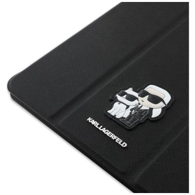7. Karl Lagerfeld Saffiano Magnetische Karl & Choupette iPad Air 13" 2024 Buchcover-Hülle - Schwarz