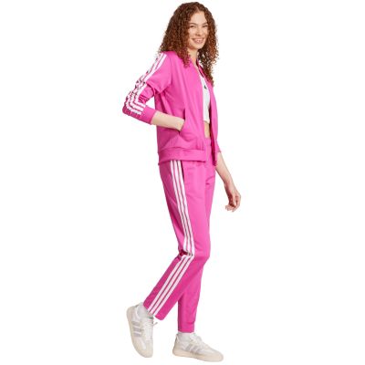 6. Damen adidas Essentials 3-Streifen Trainingsanzug Rosa JD5436
