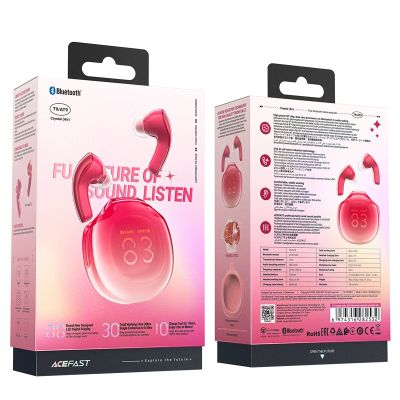 9. Acefast T9 Bluetooth 5.3 kabellose In-Ear-Kopfhörer – rot