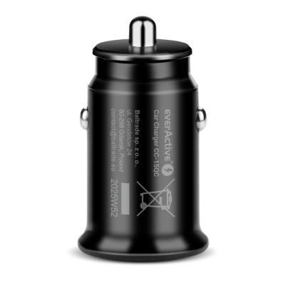 8. EVERACTIVE KFZ-LADEGERÄT 1 x USB SCHWARZ + KABEL CC-15QC