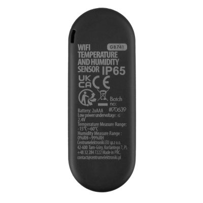 9. GREENBLUE WLAN-Temperatur- und Feuchtigkeitssensor für den Außenbereich, Android/iOS, 3,0 V DC, LR03X2, IP65 GB741
