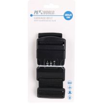 Universeller Sicherheitsgurt für Koffer 180 x 5 cm mit Proworld-Code, Schwarz