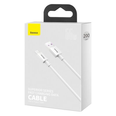 5. Baseus Superior Kabel USB - USB Typ C 6A 66W 2m weiß (CATYS-A02)