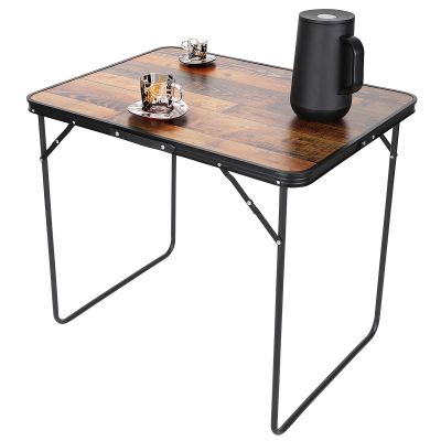 2. Klappbarer Campingtisch 80 x 60 x 70 cm, Holz