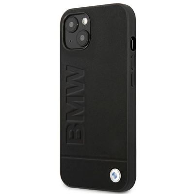 2. Hülle BMW BMHCP14MSLLBK iPhone 14 Plus 6,7 "schwarz / schwarz Lederstempel