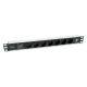 Equip 333315 PDU Stromverteilungseinheit 7 x Netzwerkdosen 1U Schwarz, Silber