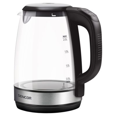 Sencor SWK 2090BK Wasserkocher 2L 2200W Schwarz, Edelstahl, Transparent