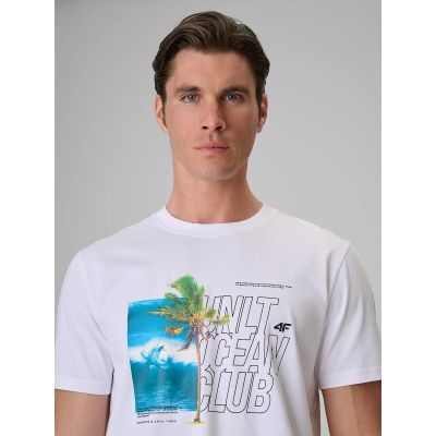 4. Herren-T-Shirt mit Aufdruck, regulär, Größe 4F 4FRSS26TTSHM4303-10S