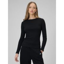 Damen Langarm-Strickpullover mit schmaler Rippstrickbündchen, Größe 4F 4FRAW25TLONF656-20S