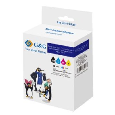 3. G&G NP-R2-0604XLBKCMY-R Tintenpatrone, 1 Stück, Ersatzfarben: Schwarz, Cyan, Magenta, Gelb