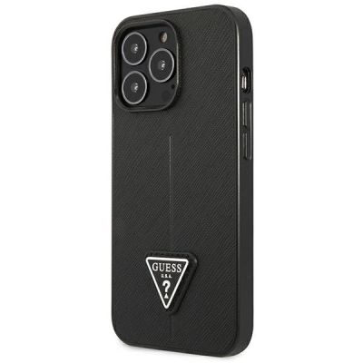 2. Guess Saffiano Triangle Logo Hülle für iPhone 14 Pro Max - schwarz