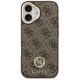 3. Guess 4G Strass Logo & Big Strap Metal Buttons MagSafe Case für iPhone 17 - Braun