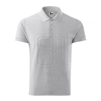 3. Malfini Cotton M MLI-21203 hellgraues Melange-Poloshirt