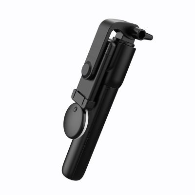 7. Selfie-Stick WH1YXS Teleskopstativ 1 m mit runder Lampe und Telefonhalter – Schwarz
